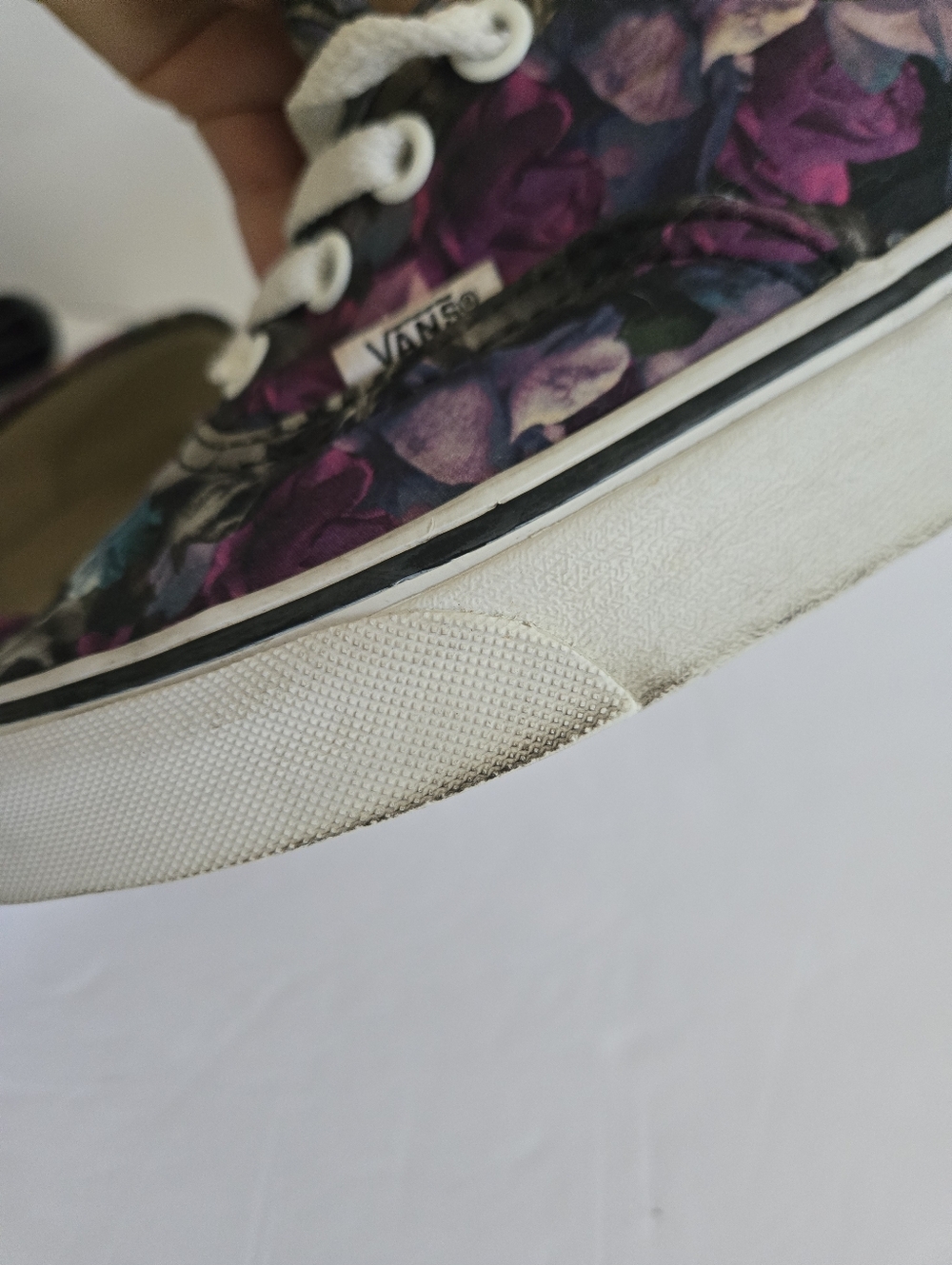 Vans Authentic Floral Roses Purple Blue Shoes Size 7.5 - Picture 11 of 13